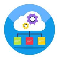 Conceptual flat design icon of cloud network management vector