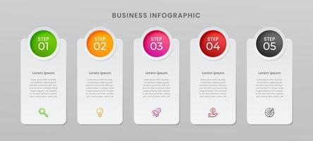 Infographic design with icons and 5 options, point or steps. vector template