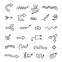 Vector set of hand drawn arrows, elements for presentation