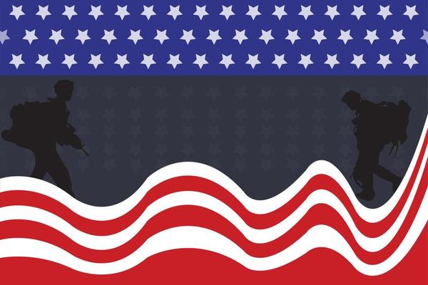 Veterans day copy space.Honoring all who served. Letter V logo with USA flag and soldiers as a symbol of veterans.flag USA design for memorial day background.11th November Happy Veterans Day.