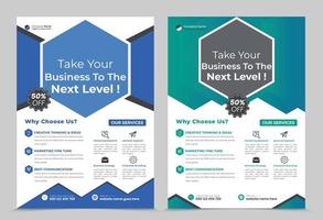 Corporate business A4 paper flyer, leaflet banner design for professional modern business. vector