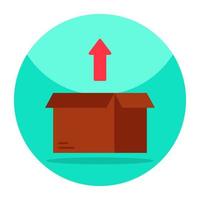 Conceptual flat design icon of unpacking vector