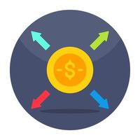 Trendy vector design of cash outflow