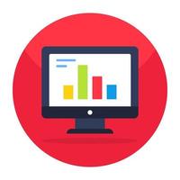 Colored design icon of online data analytics vector