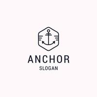 Anchor logo icon flat design template vector