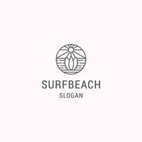 Surf beach logo icon flat design template vector