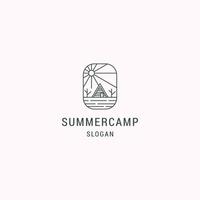 Summer camp logo icon design template vector illustration