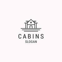 Cabins logo icon flat design template vector