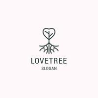 Love tree logo icon design template vector illustration