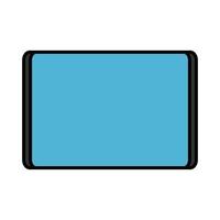 ilustración vectorial de una tableta móvil rectangular digital moderna simple de icono plano aislada sobre fondo blanco. concepto de tecnologías digitales informáticas vector