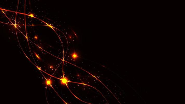 Abstract yellow beautiful digital modern magical shiny electric energy laser neon texture with lines and waves stripes, background