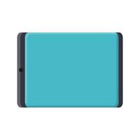 Vector illustration of flat icon of modern digital digital rectangular mobile tablet with isolated on white background. Concept computer digital technologies