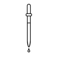 Medical pipette for instillation of drops, medication to the patient, a simple black and white icon on a white background. Vector illustration
