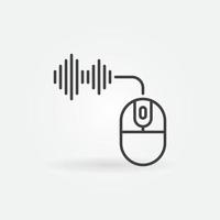 Computer Mouse with Sound wave vector concept line icon