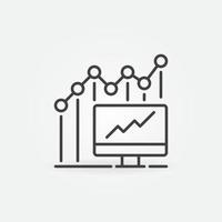 Computer and Graph vector concept Statistics icon