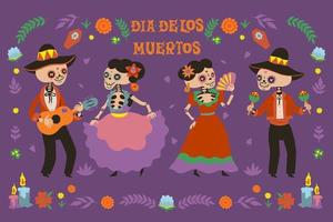 Dia de los Muertos greeting banner for Day of the Dead. Vector graphics.