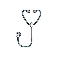 Stethoscope, phonendoscope medical to listen to the lungs and examine the patient's heart by a general practitioner simple icon on a white background. Vector illustration