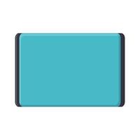 Vector illustration of flat icon of modern digital digital rectangular mobile tablet with isolated on white background. Concept computer digital technologies