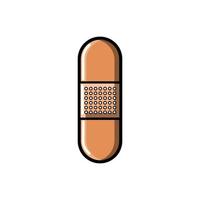 Hygienic medical band-aid for sealing and disinfecting wounds and cuts icon on a white background. Vector illustration