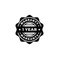 One year warranty stamp label vector