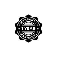 One year warranty stamp label vector