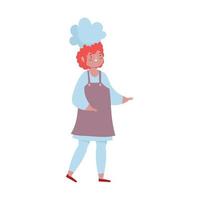 male chef with uniform character cartoon isolated design icon white background vector