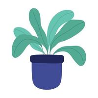 potted plant decoration leaves isolated design icon white background vector