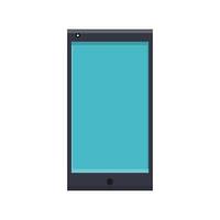 Vector illustration of flat icon of modern digital digital rectangular smartphone mobile phone with isolated on white background. Concept computer digital technologies