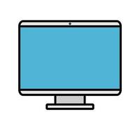 Vector illustration icon of a modern digital digital smart rectangular computer with monitor, laptop isolated on white background. Concept computer digital technologies