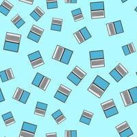 Seamless pattern, texture of modern powerful digital computer mobile laptops with keyboard, technology isolated on blue background vector