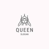 Queen logo icon flat design template vector