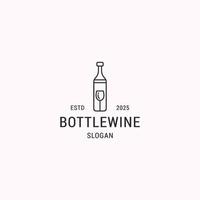 Bottle wine logo icon design template vector