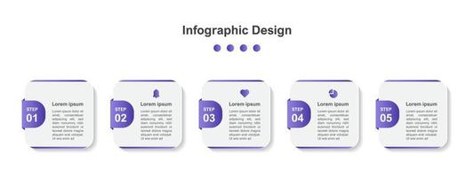 plantilla de infografía empresarial abstracta de cinco pasos vector