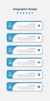 Six Steps abstract business infographic template vector