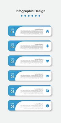 Six Steps abstract business infographic template