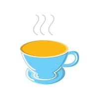 A glass of strong invigorating aromatic quick espresso americano in a ceramic cup with a handle icon on a white background. Vector illustration