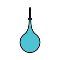 A large round medical rubber pear, an enema for cleansing the bowels and curing diseases, a simple  icon on a white background. Vector illustration