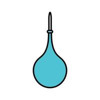 A large round medical rubber pear, an enema for cleansing the bowels and curing diseases, a simple  icon on a white background. Vector illustration