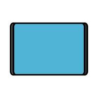 Vector illustration of a flat icon of a modern digital digital rectangular mobile tablet isolated on white background. Concept computer digital technologies