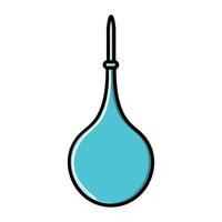 A large round medical rubber pear, an enema for cleansing the bowels and curing diseases,  icon on a white background. Vector illustration