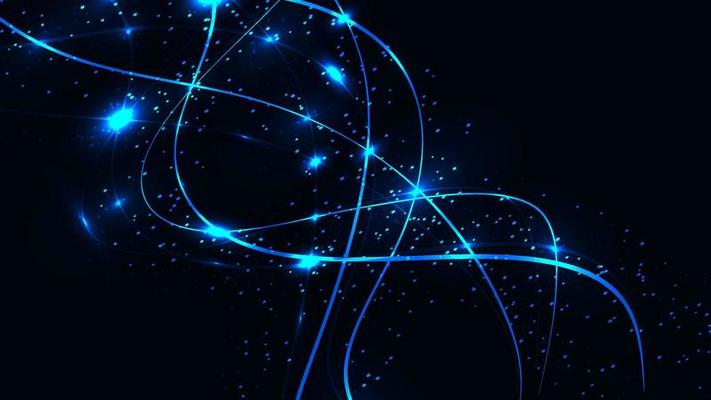 Abstract blue beautiful digital modern magical shiny electric energy laser neon texture with lines and waves stripes, background
