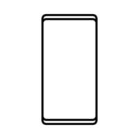 Vector illustration of a black and white modern digital icon of a smart digital smartphone rectangular cellphone with isolated on white background. Concept computer digital technologies