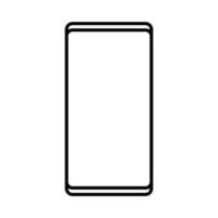 ilustración vectorial de un icono digital moderno en blanco y negro de un teléfono móvil rectangular de smartphone digital inteligente con fondo blanco aislado. concepto de tecnologías digitales informáticas vector