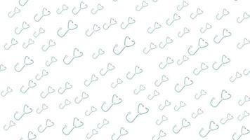 Seamless pattern texture of endless repetitive medical instruments with stethoscopes of phonendoscopes for listening to lungs and hearts on a white background. Vector illustration