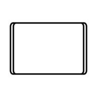 Vector illustration of black and white modern digital digital smart rectangular tablet with icon isolated on white background. Concept computer digital technologies