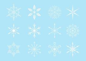 colección de copos de nieve decorativos vector