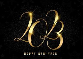 elegant happy new year background with gold numbers vector