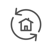 Real estate icon outline and linear vector. vector