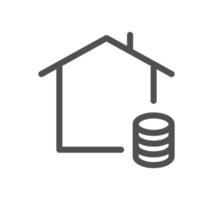 Real estate icon outline and linear vector. vector