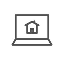 Real estate icon outline and linear vector. vector